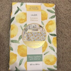 NEW Lemon Indoor/Outdoor Tablecloth